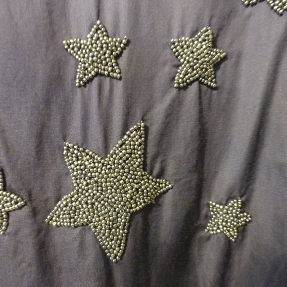 GUESS dark gray beaded stars sleeveless semi-sheer top - Picture 5 of 5